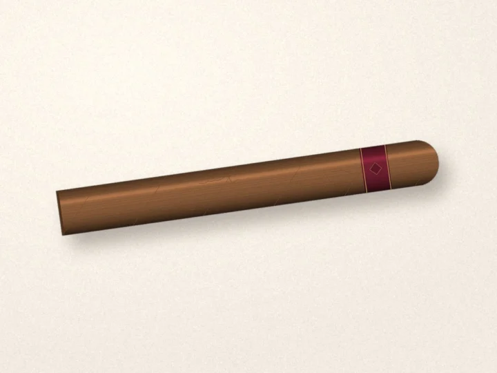 Corona-size cigar with a plain band