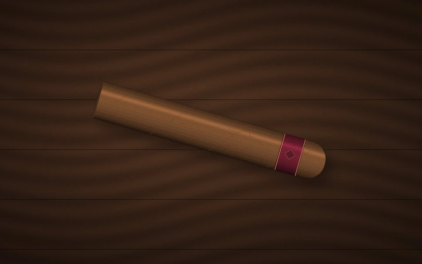 Robusto cigar on a dark wooden surface