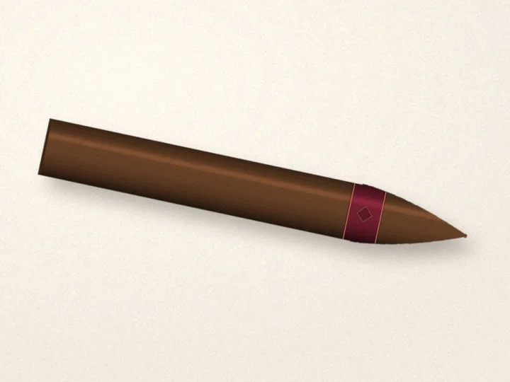 Torpedo-shaped cigar with a pointed head
