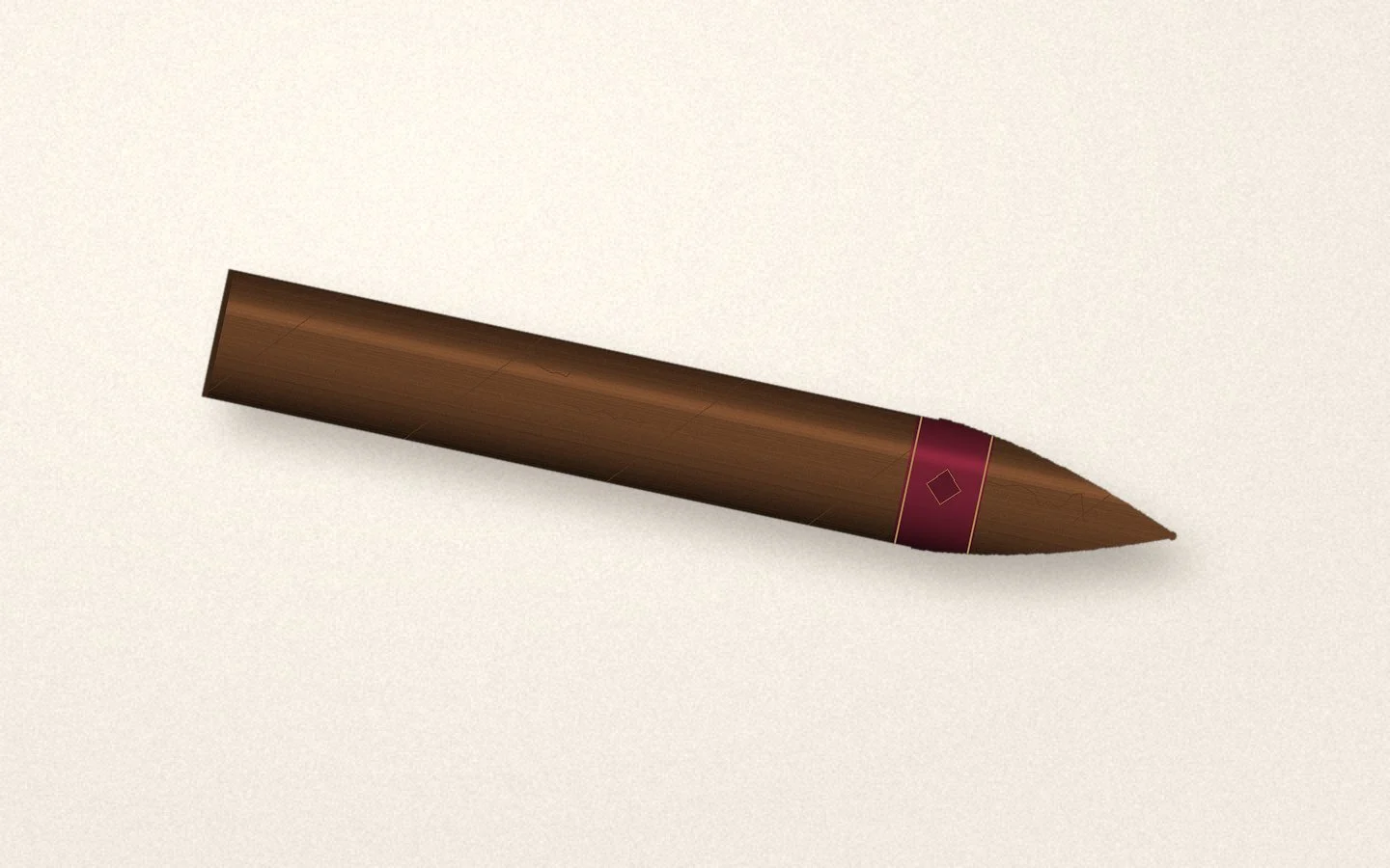 Torpedo-shaped cigar with a pointed head